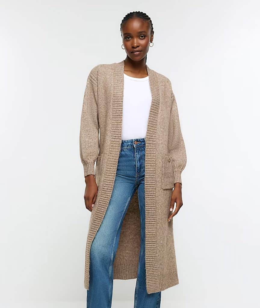 Longline knitted cardigan